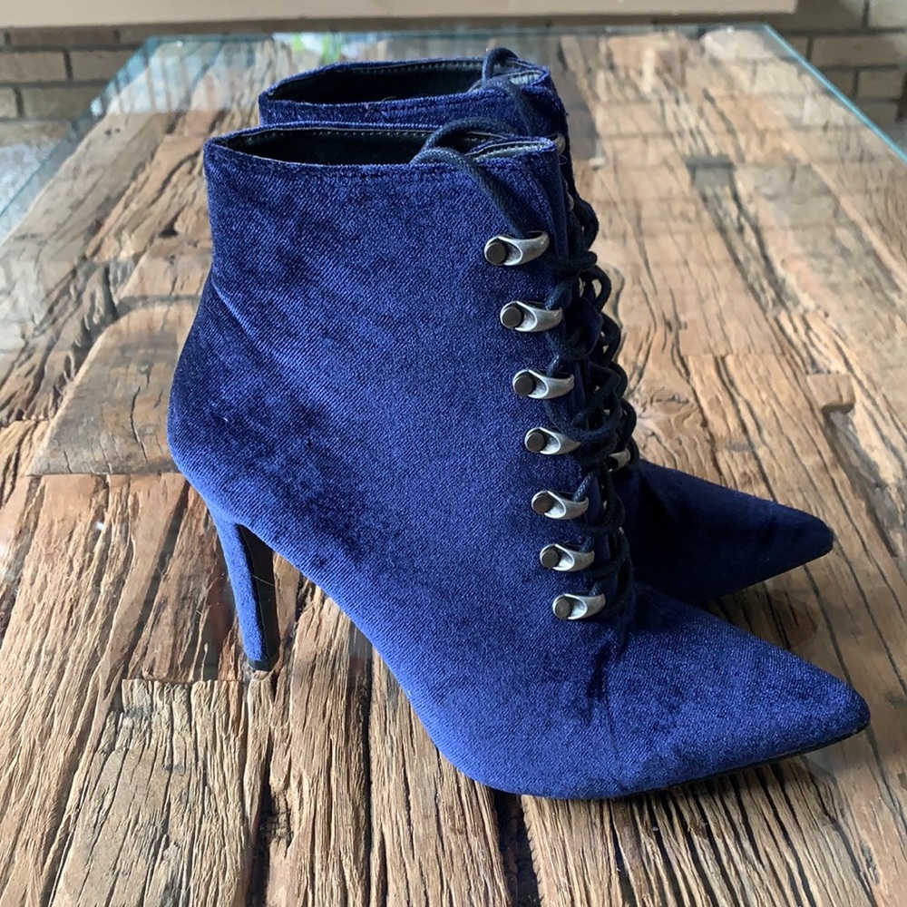 Royal Blue Suede Boots